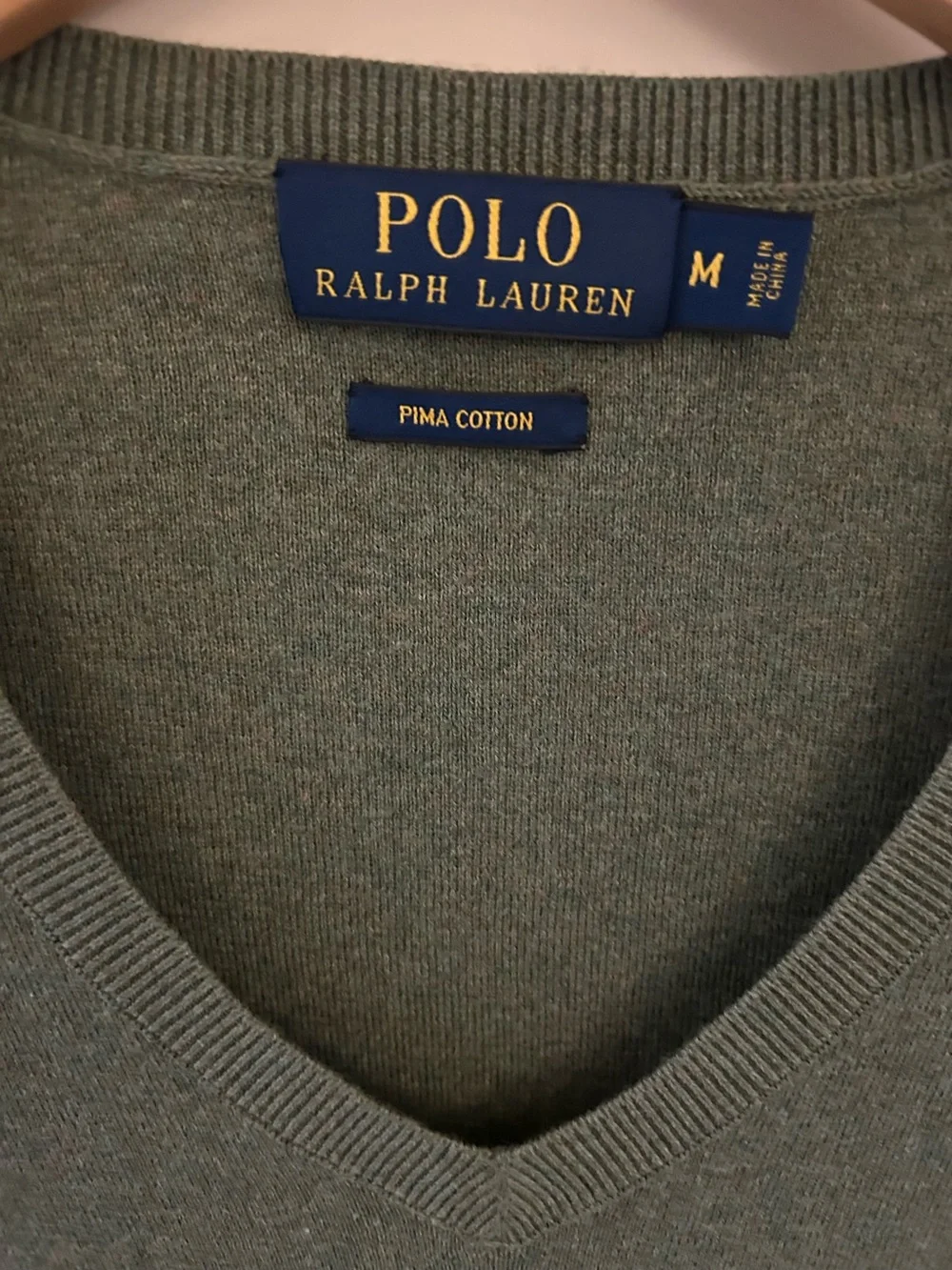 Polo by Ralph Lauren Olive V-Neck Wool Sweater Vest Size M